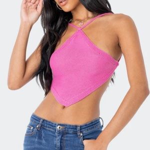 Pink Knitted Open-Back Top!! Never Worn